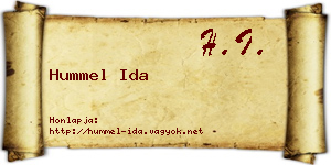 Hummel Ida névjegykártya